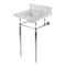 Kingston Brass 19 Carrara Marble Console Sink with Brass Legs 4 Faucet Drillings, Marble WhitePolished Chrome KVPB1917M34SQ1 - alternate 1